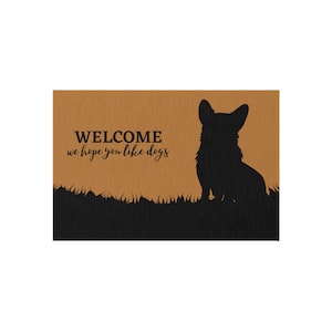 Corgi Welcome, We Hope You Like Dogs Outdoor Rug, Doormat 24x36&quot;
