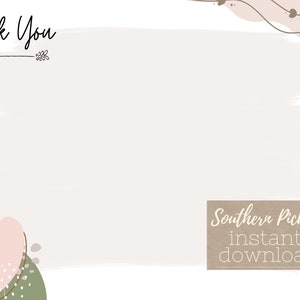 Thank You Card Digital Instant Download | Boho Thank You Card | Shower Thank You Card | Gift Thank You Card | Printable Thank You Card