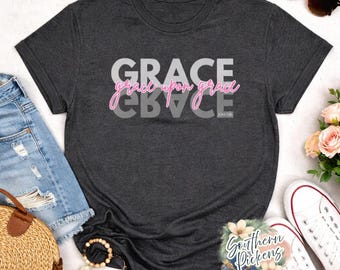 Christian T-Shirt, John 1:16 Grace Upon Grace Graphic Tee