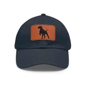 GSP German Shorthaired Pointer Hunting Dog Hat with Leather Patch, GSP Owner Hat, GSP Gift, Gift for Him, Dog Lover Gift