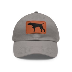 GSP German Shorthaired Pointer Hunting Dog Hat with Leather Patch, GSP Owner Hat, GSP Gift, Dog Lover Gift, Gift for Him