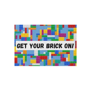Building Blocks, Get Your Brick On, Outdoor Rug, Doormat, Large Playmat 24x36&quot;