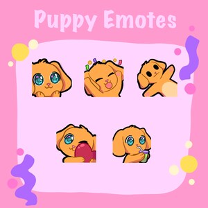 Cachorro Emotes- /Twitch/Discord/YouTube/~ paquete de emoticones