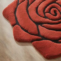 Luxurious 100% Wool Rose shape Flower Tufted Rug. Nature inspired Design, Soft Tufted Carpet for Bedroom, Living Room, Flower Themed Gift.