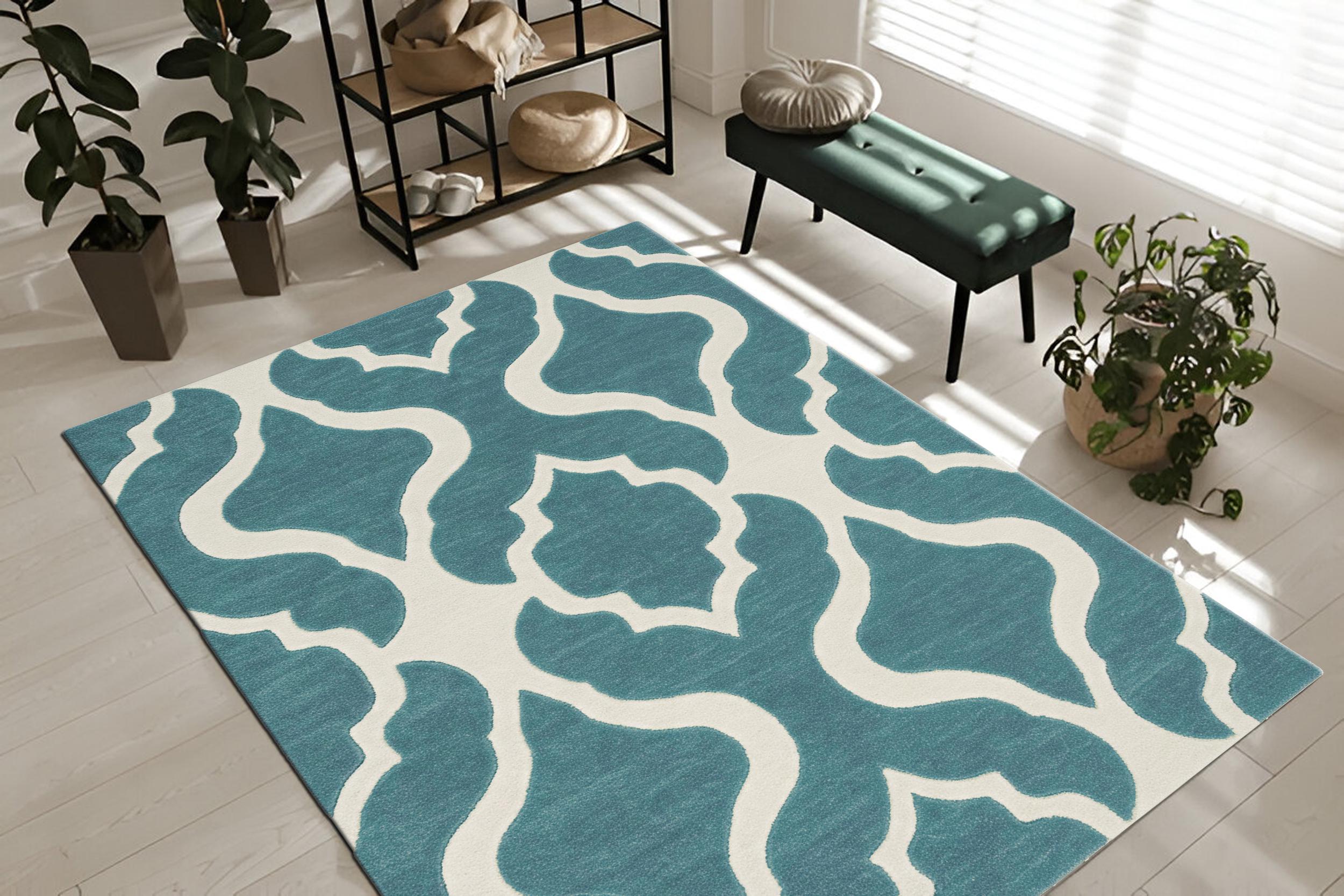 Hand Tufted Wool Rug – Sage Green Trellis Moroccan Area Carpet - Etsy
