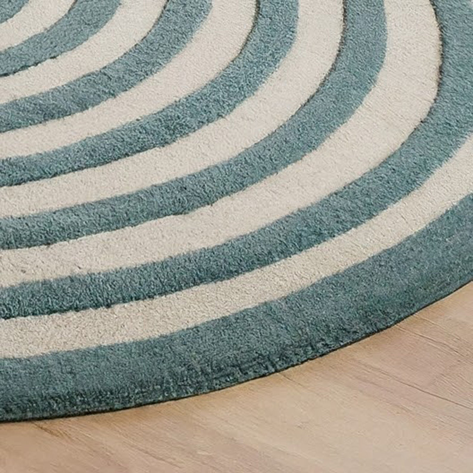 Hand Tufted Wool Circle Rug: Beach House Nautical Decor - Etsy