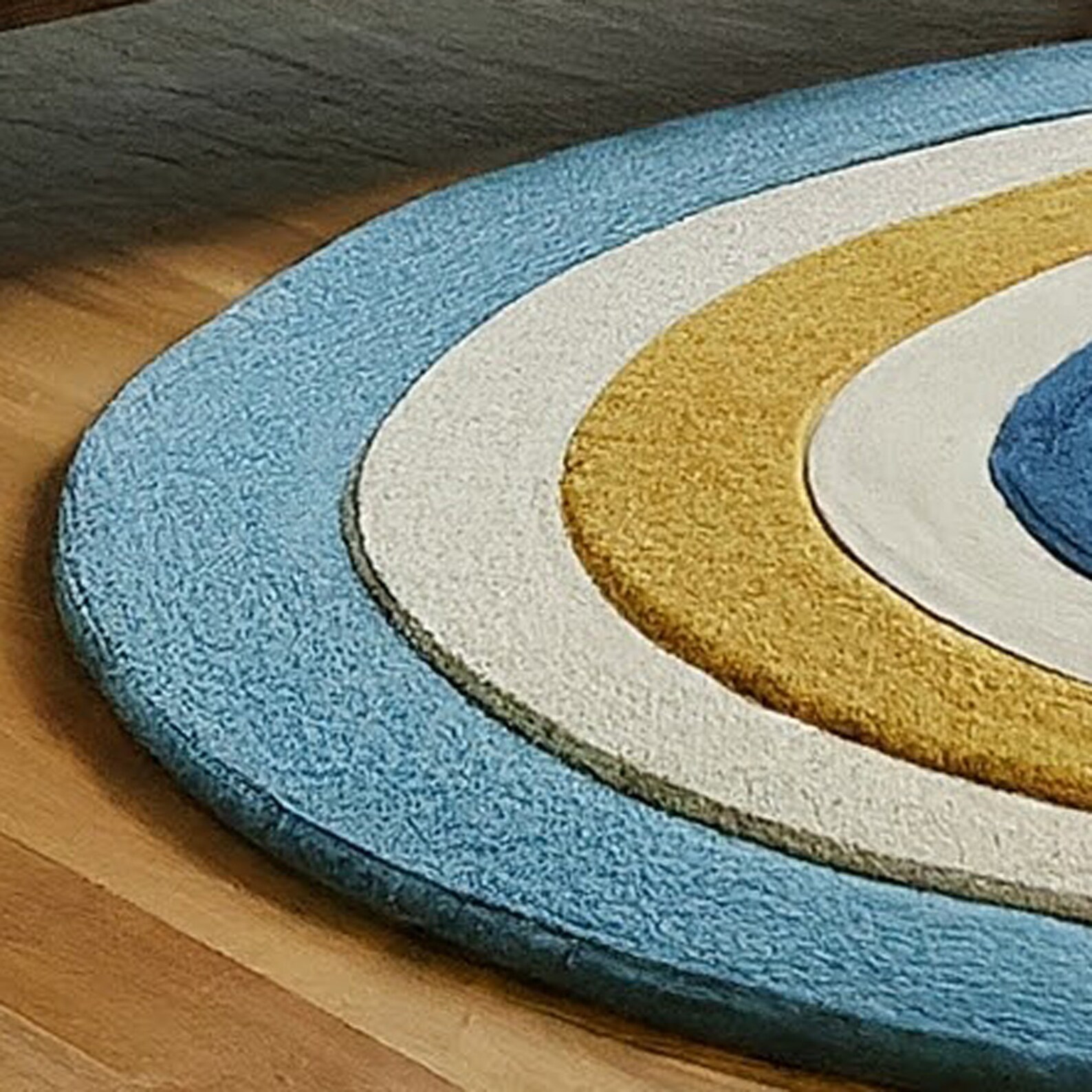 Hand Tufted Wool Circle Rug: Beach House Nautical Decor - Etsy