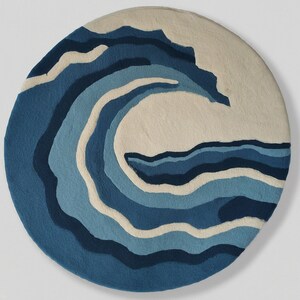 Hand Tufted Wool Circle Rug: Beach House Nautical Decor - Etsy