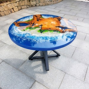Natural wood epoxy resin table upon request - Table art, Unique Epoxy table, Epoxy dining table, Living room table, Dining table art.