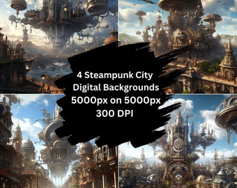 Steampunk City AI Stunning Digital Backdrops for Captivating Imagery!