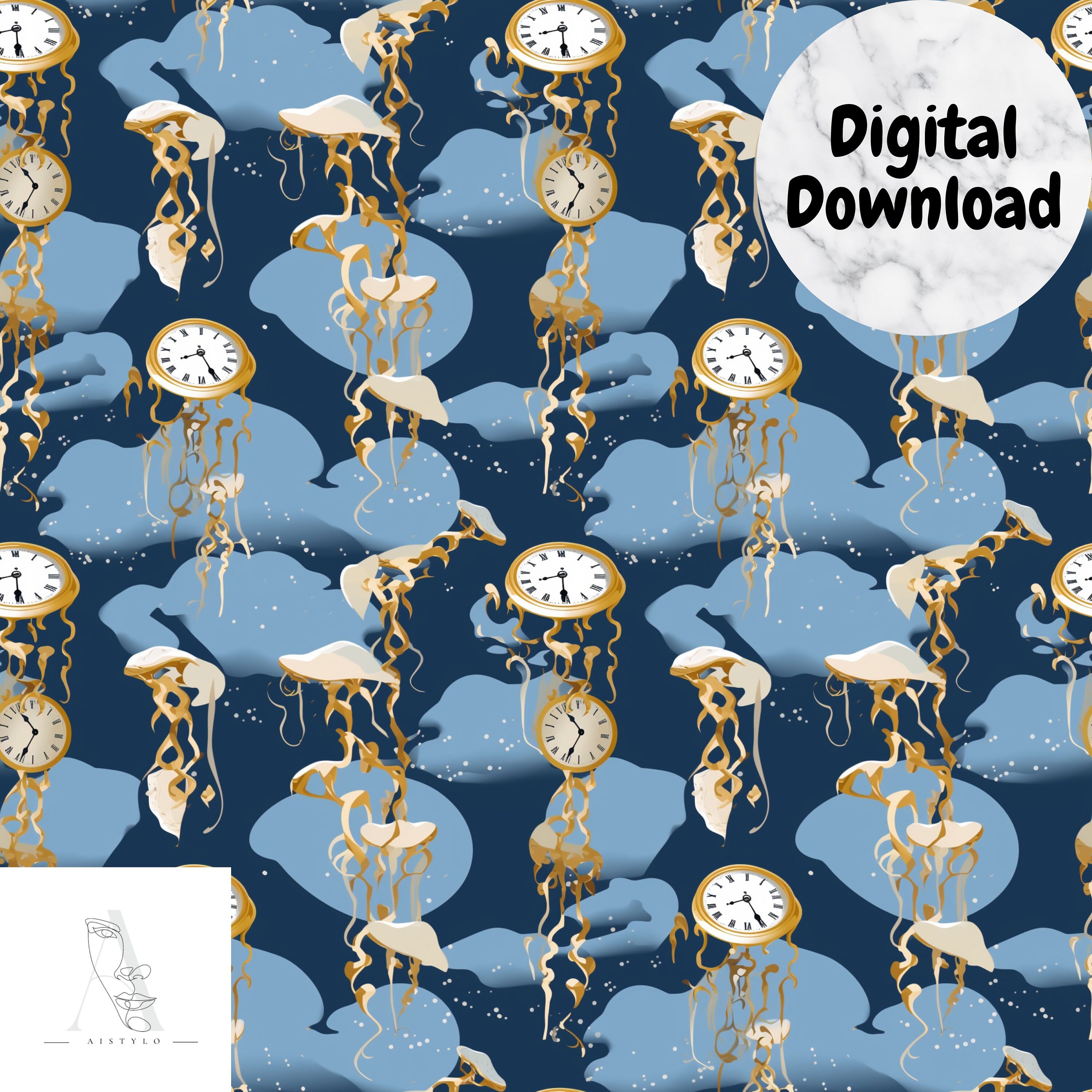 Salvador Dali Inspired Seamless Pattern - Etsy