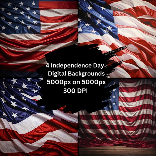 Bandera estadounidense - Día de la Independencia - ¡Impresionantes fondos digitales con IA para imágenes cautivadoras!