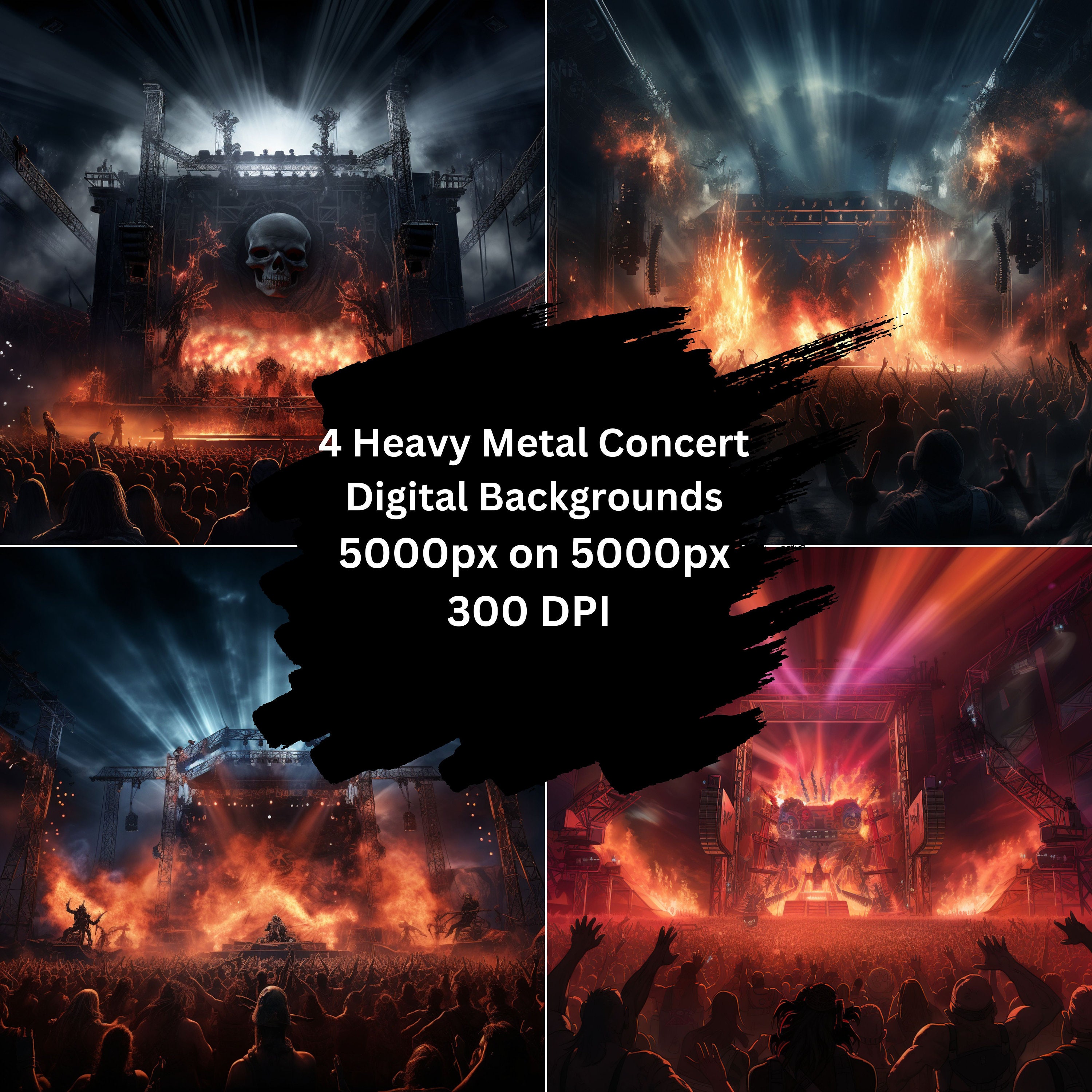 Heavy Metal Concert AI Stunning Digital Backdrops for Captivating