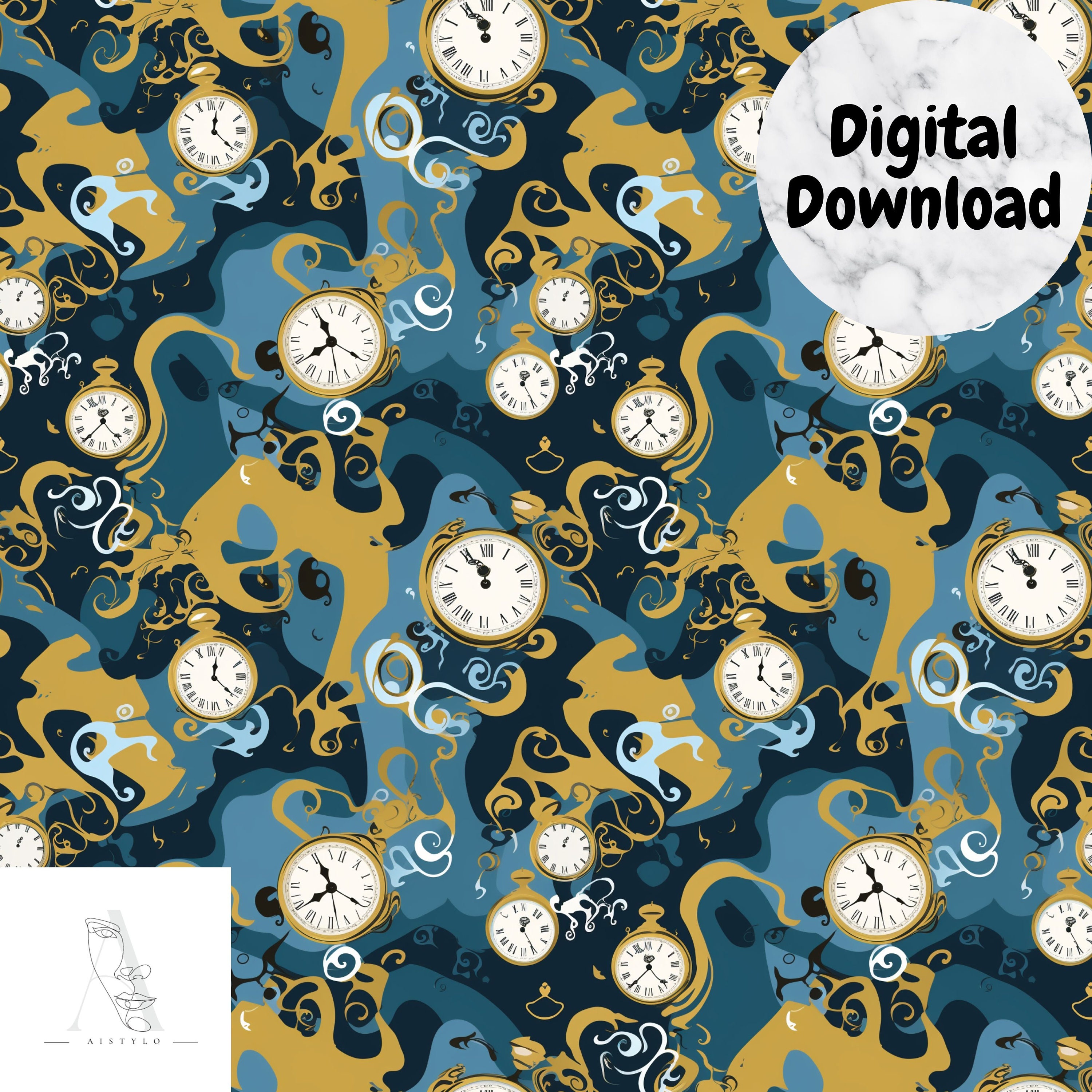 Salvador Dali Inspired Seamless Pattern - Etsy