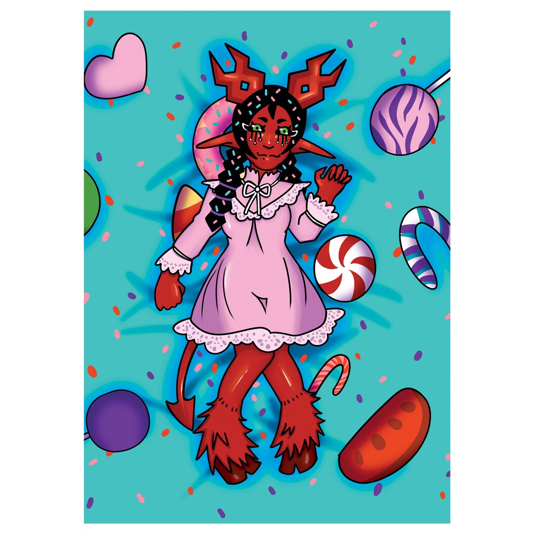 Candy Demon Print - Etsy