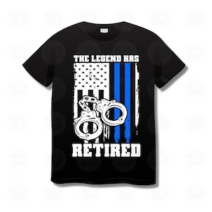 The Legend Has Retired Blue Line USA Flag Police Officer Retirement Vector T shirt Design Ai Svg Png Files, Police SVG design Cricut file