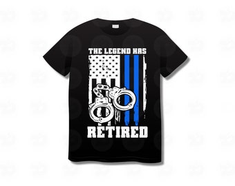 The Legend Has Retired Blue Line USA Flag Police Officer Retirement Vector T shirt Design Ai Svg Png Files, Police SVG design Cricut file