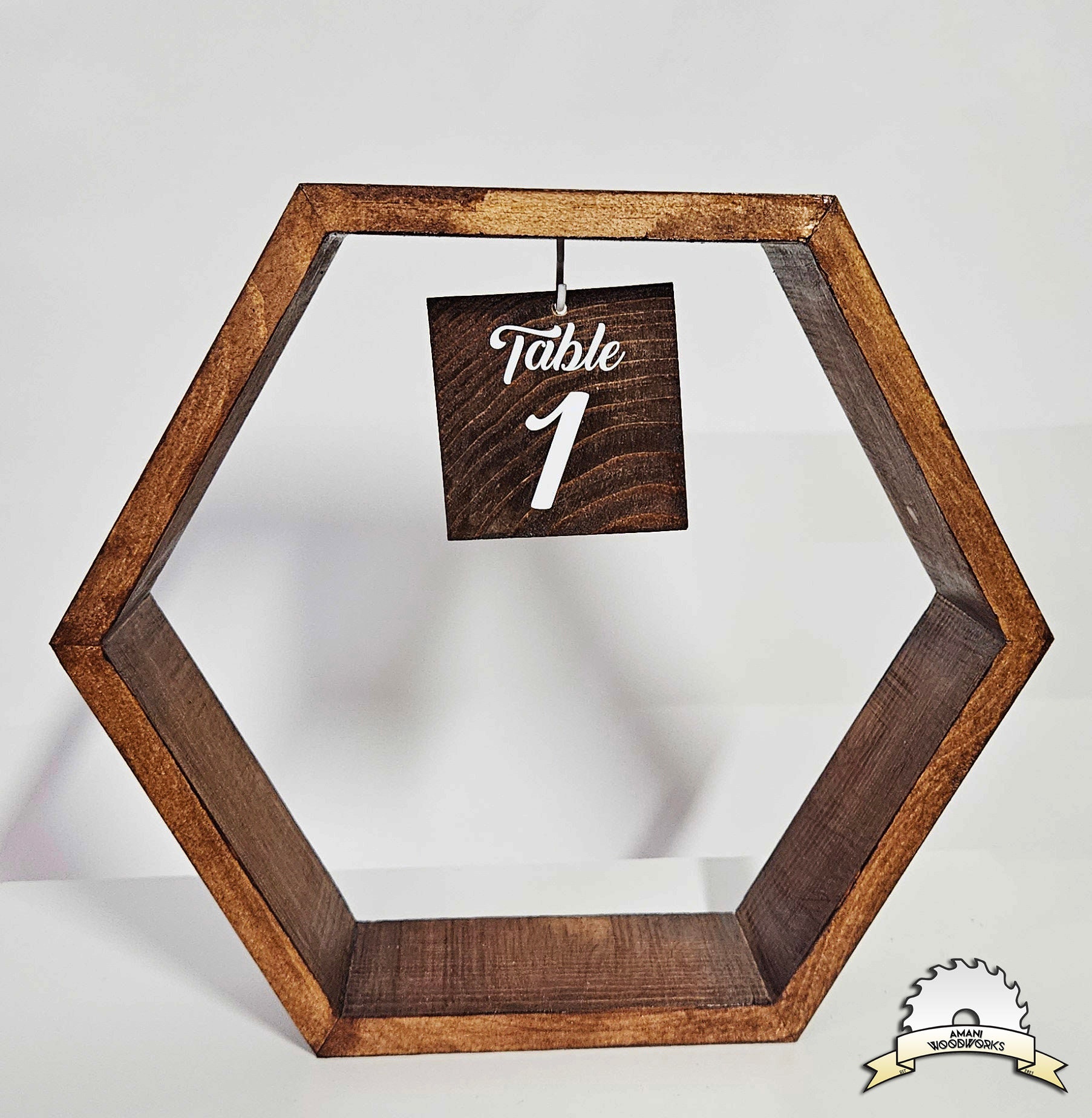 Hexagon Centerpiece With Table Number - Hexagon Wedding Decorations ...