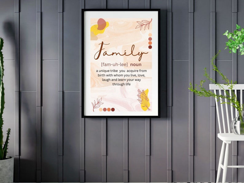 Family Definition Print Family Printable Wall Art Word Etsy
