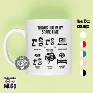RC Car Racing Mug | Things I Do, Remote Control Car Lover Gift, Car Addict Mug, Car Fan Coffee Mug