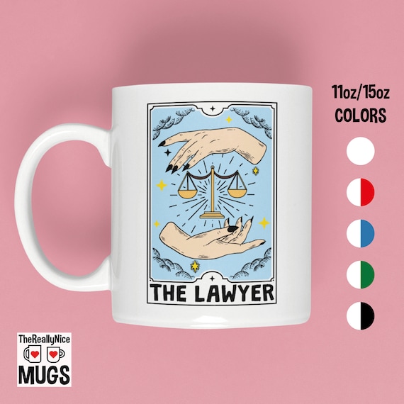 Tarot Card Lawyer Mug | Funny Legal Gift, Attorney Coffee Cup