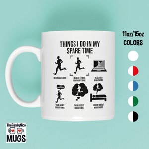 Marathon Mug | Things I Do, Marathon Runner Gift, 42.195 km Running Tea Cup, Runner Coffee Mug