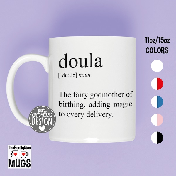 Funny Doula Mug | Doula Definition, Midwife Gift, Mother Helper Tea Cup, Doula Student, Doula Birth Coffee Mug