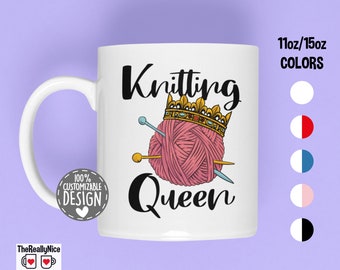 Knitting Queen Coffee Mug | Funny Knitter Gift
