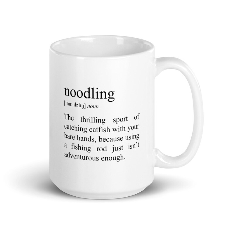 Noodling Mug Funny Noodling Definition, Catfish Fishing, Tea Cup, Funny