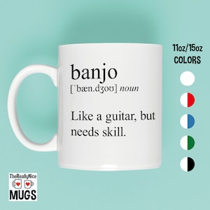 Funny Banjo Player Mug | Funny Definition, Banjo Tea Cup, Perfect Gift for Banjo Lovers & Bluegrass Musicians, Banjo Coffee Mug