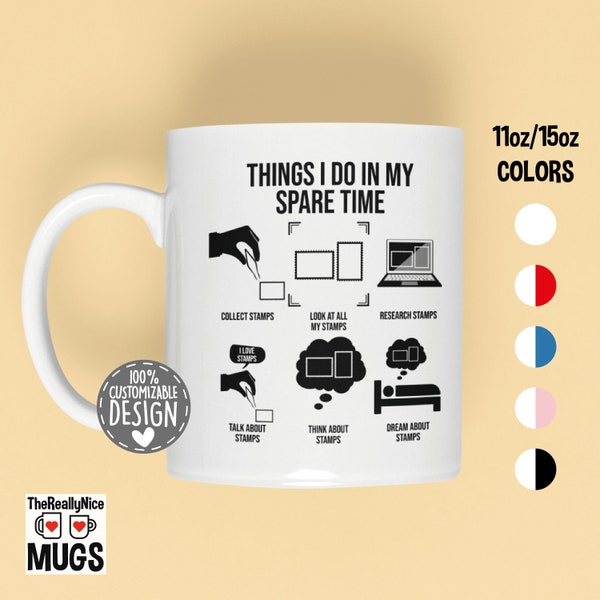 Funny Philatelist Mug | Stamp Collector Gift, Things I Do, Stamp Collecting Tea Cup, Collectors Mug, Philately Coffee Mug