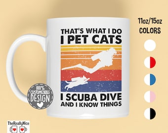 Cat Lover Scuba Diving Mug | Funny Coffee Mug Gift