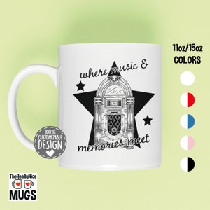 Jukebox Mug | Perfect for Music Lovers and Jukebox Enthusiasts, Vinyl Lover Gift, 60s Tea Cup, Classic Jukebox Coffee Mug