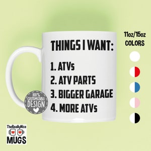 ATV Mug | LUV Tea Cup, Things I Want, Off Road Quad Bike Gift, Quad Driver Coffee Mug