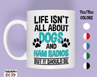 Dog & Ham Radio Mug: Amateur Radio Enthusiast Gift