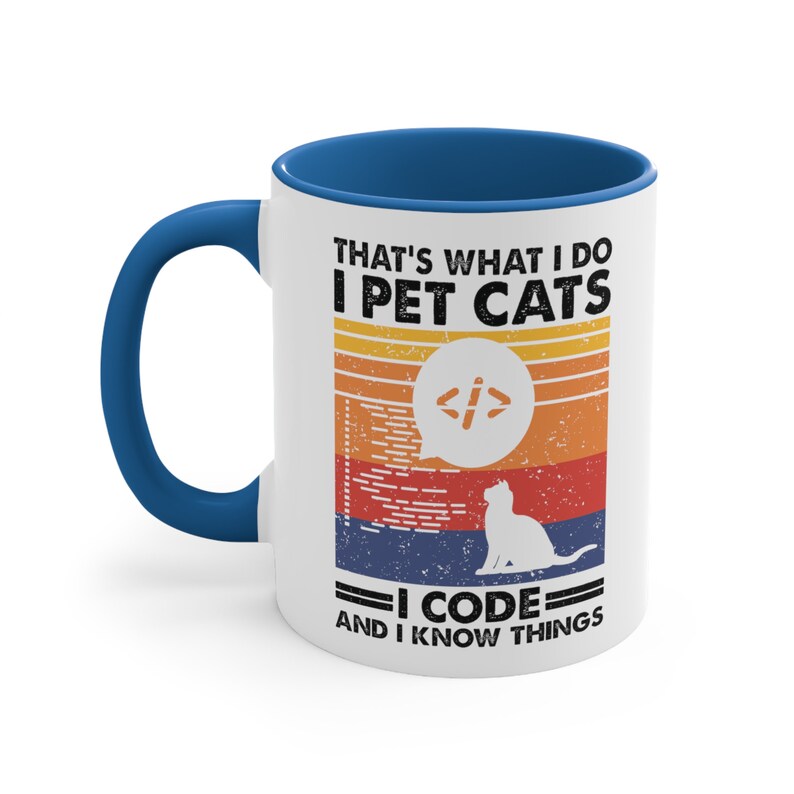 Coder Cat Lover Mug | Coding Programmer Gift Blue
