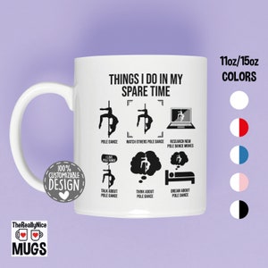 Pole Dancing Mug | Things I Do In My Spare Time, Pole Dancer Gift, Pole Dance Tea Cup, Pole Fitness Coffee Mug