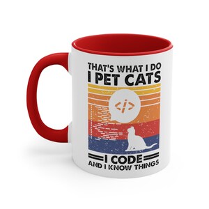 Coder Cat Lover Mug | Coding Programmer Gift Red