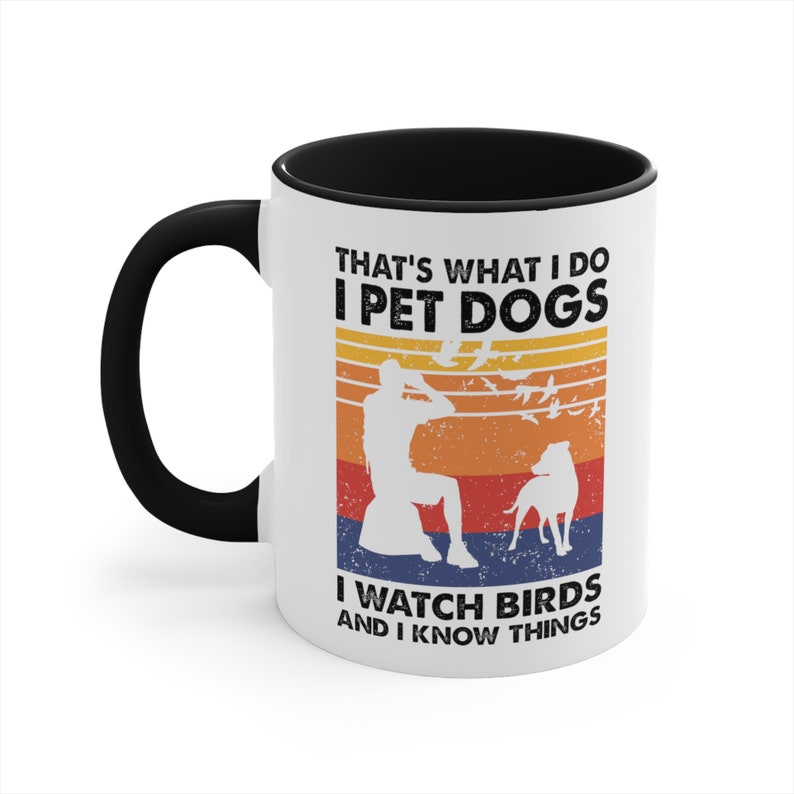 Dog And Bird Lover Coffee Mug | Birding, Birdwatching Gift Black