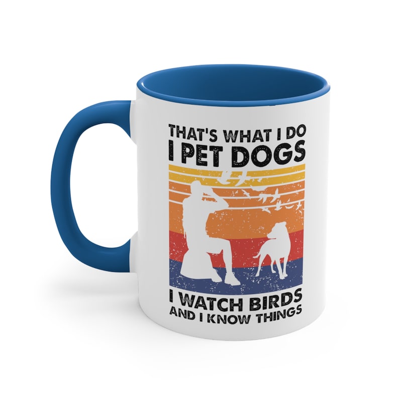 Dog And Bird Lover Coffee Mug | Birding, Birdwatching Gift Blue