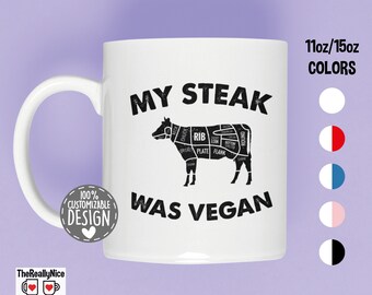 Meat Lover Mug | My Steak Was Vegan, Carnivore Coffee Cup