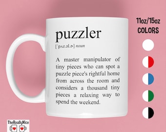 Puzzler Definition Mug | Funny Jigsaw Puzzle Lover Tea Cup