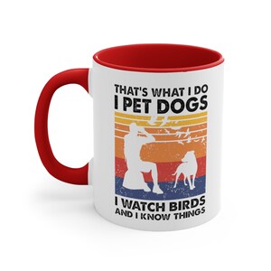 Dog And Bird Lover Coffee Mug | Birding, Birdwatching Gift Red
