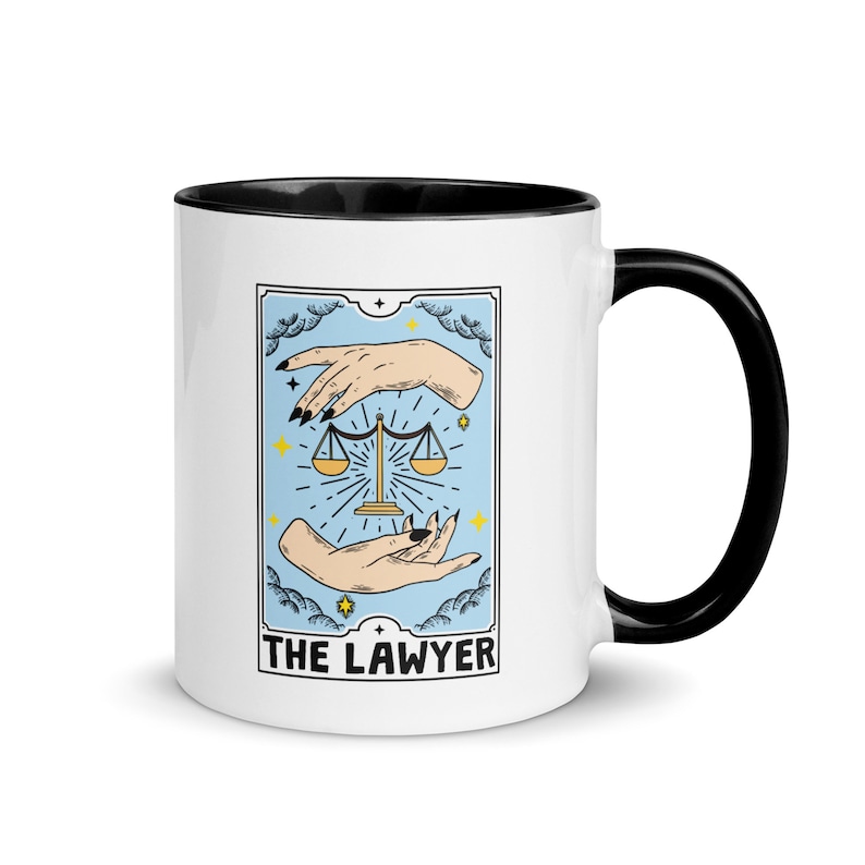 Funny Lawyer Mug |  Tarot Card The Lawyer, Legal Professional Tea Cup - Attorney Coffee Mug for Law Enthusiasts