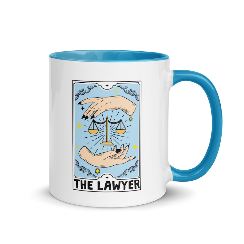 Funny Lawyer Mug |  Tarot Card The Lawyer, Legal Professional Tea Cup - Attorney Coffee Mug for Law Enthusiasts