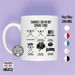 Funny Shuffleboard Mug | Things I Do, Shuffleboard Player Gift, Shuffleboarder Tea Cup, Shuffleboard Team Coffee Mug