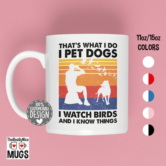 Dog And Bird Lover Coffee Mug | Birding, Birdwatching Gift
