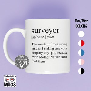 Surveyor Mug | Funny Definition, Land Surveying Tea Cup, Surveying, Surveying Coffee Mug
