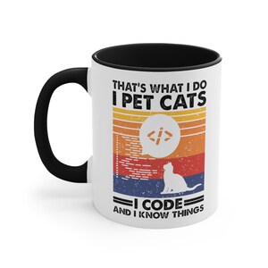 Coder Cat Lover Mug | Coding Programmer Gift Black