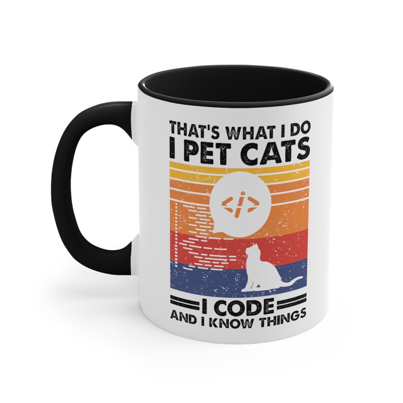 Coder Cat Lover Mug | Coding Programmer Gift Black